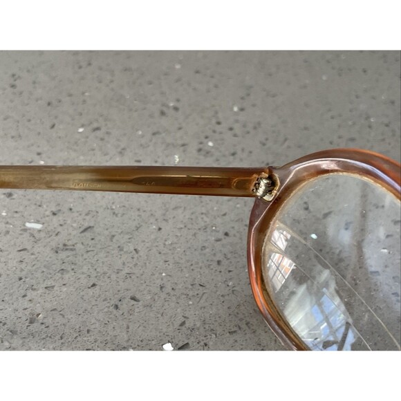 Bausch & Lomb B&L Eyeglasses Frames ONLY round oversized Italy 55-17-140 brown - Picture 8 of 15